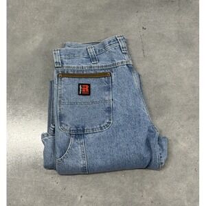 Wrangler Riggs Carpenter Jeans 36x34 Men Relaxed Fit Light Wash Utility Workwear